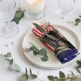 thumbnail image 3 of Cloth Napkins Set of 4 - 20x20 Inches, Independence Day Washable Reusable Table Napkins, Vintage Boots Red Vertical Striped US Flag Soft & Absortbent Dining Napkin for Party Wedding Hotel Restaurant, 3 of 8