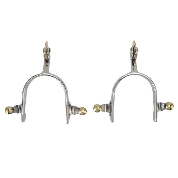 Chrome Brass Rowel Spurs For Beginner Horse Riders – Easy-On Silver Spurs For Equestrian & Western Riding