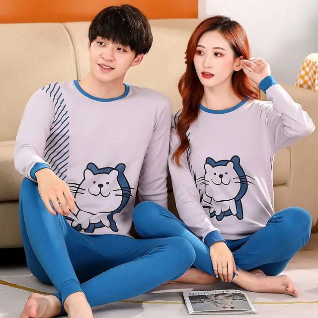 Pijamas de algodón para niños y niñas, conjunto de ropa de dormir con dibujos de animales de Navidad, otoño e invierno, 2022
