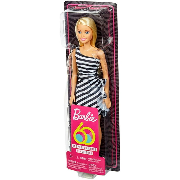 Manie hoop Manoeuvreren Barbie 60th Anniversary Doll Black and White Dress - Walmart.com