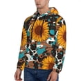 thumbnail image 3 of Goofa Vintage Sunflowes for Men's Hooded Sweatshirt - Lightweight Pullover Hoodie with Kangaroo Pocket, Perfect for Everyday Wear-Small, 3 of 7