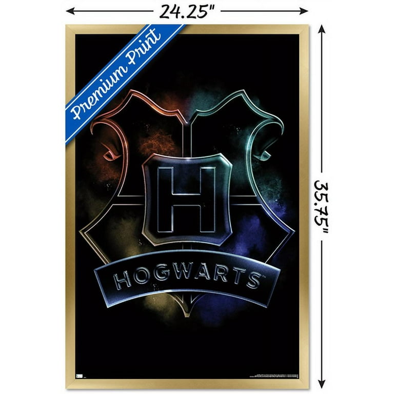 Trends International Harry Potter - Slytherin Crest Magic Framed Wall Poster Prints Black Framed Version 14.725 x 22.375