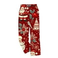 thumbnail image 3 of Mens Soft Flannel Christmas Pajama Pants Cute Xmas Tree Reindeer Snowflake Straight Lounge Pants, 3 of 3