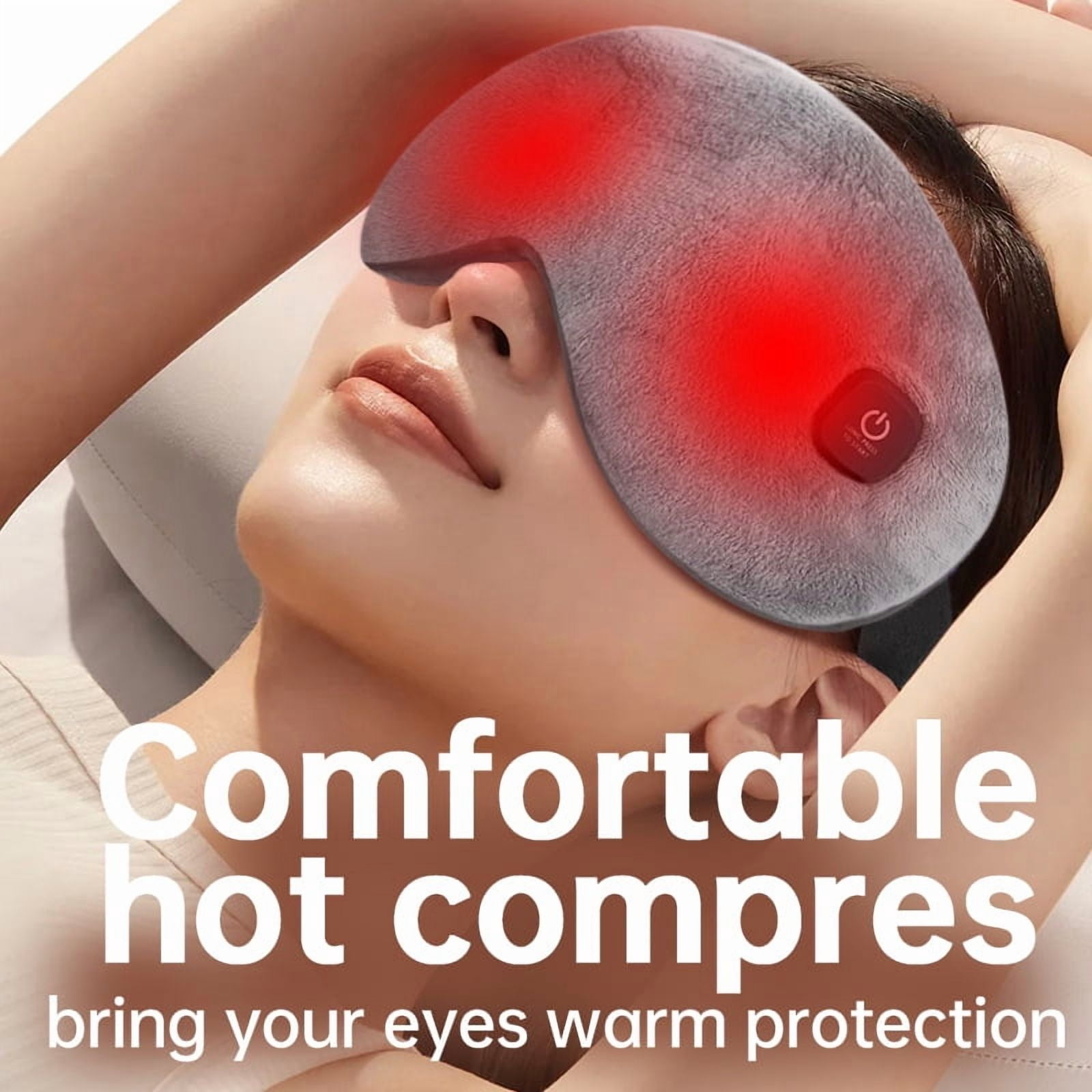 Heated Sleep Mask, 100% Blackout 3D Contoured Eye Mask for Sleeping with Removable Graphene Heating Pad, A USB-Powered Travel Essential for Men and Women