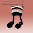 thumbnail image 3 of Women's Cat Beanie Crochet Hats Vintage Striped Winter Warm Elastic Cap Beanie Hat Y2K Accessories Slouchy Cat Ear Cap for Adults, 3 of 7