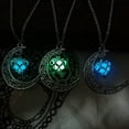 thumbnail image 1 of AYYUFE Moon Hollow Love Heart Glowing Turquoise Necklace Halloweens, 1 of 7
