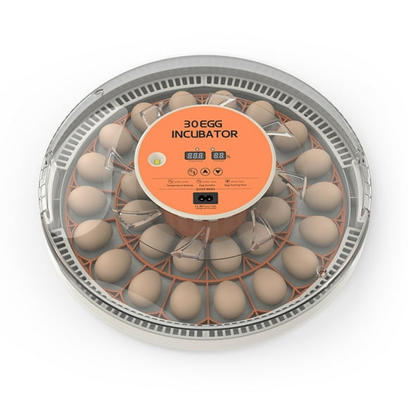 30-Egg Automatic Incubator with Built-in LED Candler, Auto Turning & Humidity Control, External Water Inlet, Transparent ABS Cover, 50W Smart Hatcher for Chicken, Duck, Quail, Bird, Parrot Eggs –