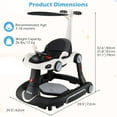 thumbnail image 3 of INFANS 6-in-1 Baby Walker, Converts Push Car to Bouncer, Rocker with Music, Lights, Adjustable Height & Speed, Activity Center, Canopy for 7-18 Months, 3 of 9