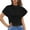 Black, variant on Posijego Women's Satin Tops Business Casual Dressy Blouses Silk Short Sleeve Work T-Shirts Womens Clothes