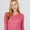 Pink, variant on Women's Basic Thermal Long Sleeve Knit T-Shirt Crew Neck
