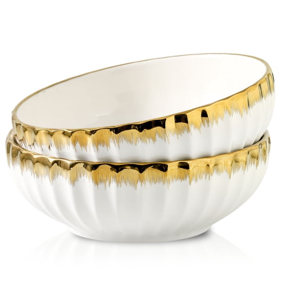 LETAOTAO 10-Inch Ceramic Salad Bowls, Set of 2