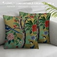 thumbnail image 3 of Green Pillow Cover Vintage Bird Flower Throw Pillow Covers Farmhouse Floral Decorative Pillowcase Outdoor Square Cushion Cover for Couch Sofa Bedroom Decor, 3 of 5