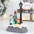 thumbnail image 1 of LED Christmas Village Ornaments Microlandscape Resin Figurines Decoration Santa Claus Pine Needles Snow View Holiday Gift, 1 of 4