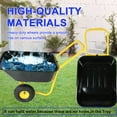thumbnail image 2 of Olurrisa 2 Wheel Wheelbarrow, Plastic and Steel Wheel Barrel, 300lbs Capacity Garden Cart for Lawn, Gardening, Construction, 2 of 7