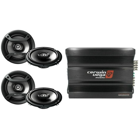 Cerwin Vega CVP1600.4D 1600W 4-Ch   2 Pioneer TS-F1634 6.5" Speaker