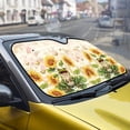 thumbnail image 5 of FORUDESIGNS Frog Sunflower Butterfly Pattern Car Windshield Sun Shade Thickened Windshield Dash Protector, Vehicle Dashboard Shield Car Interior Sun Protection (57.1 x 27.4 inch), 5 of 7