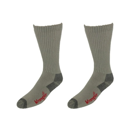 Trek Boot Sock - Size Large Mens Over the Calf Cotton Work Boot Sock (Pack of 2), Khaki