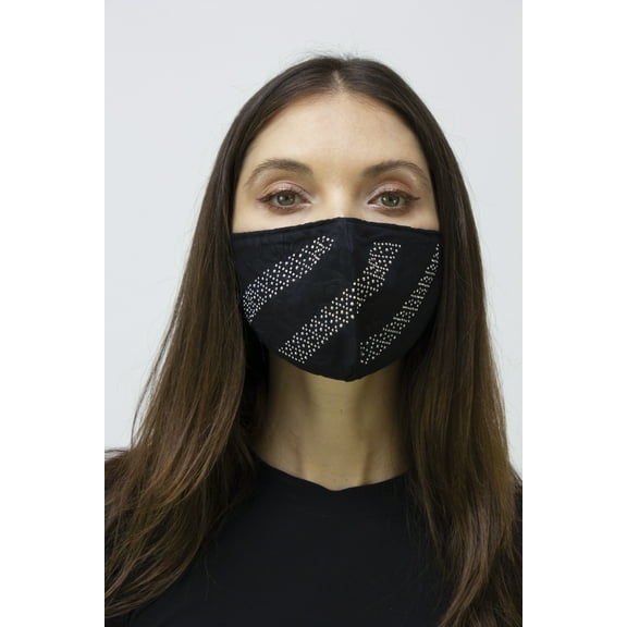 2PC EMBOSSED STONE/SOLID FACE MASK