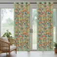 thumbnail image 5 of Outdoor Curtains for Patio Waterproof, Boho Green Flowers Outdoor Privacy Panels Grommet, Spring Abstract Watercolor Floral Leaf Blackout Outside Curtains for Porch/Cabana 54"x95", 1 Panel, 5 of 8