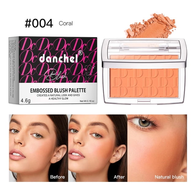 FcBaudy Blush for Cheeks, Rose Powder Blush Six Color Relief Powder Blusher Natural Nude Makeup Matte Rouge Powder Blusher Border Facial Powder Blusher 4.6g Contour blush