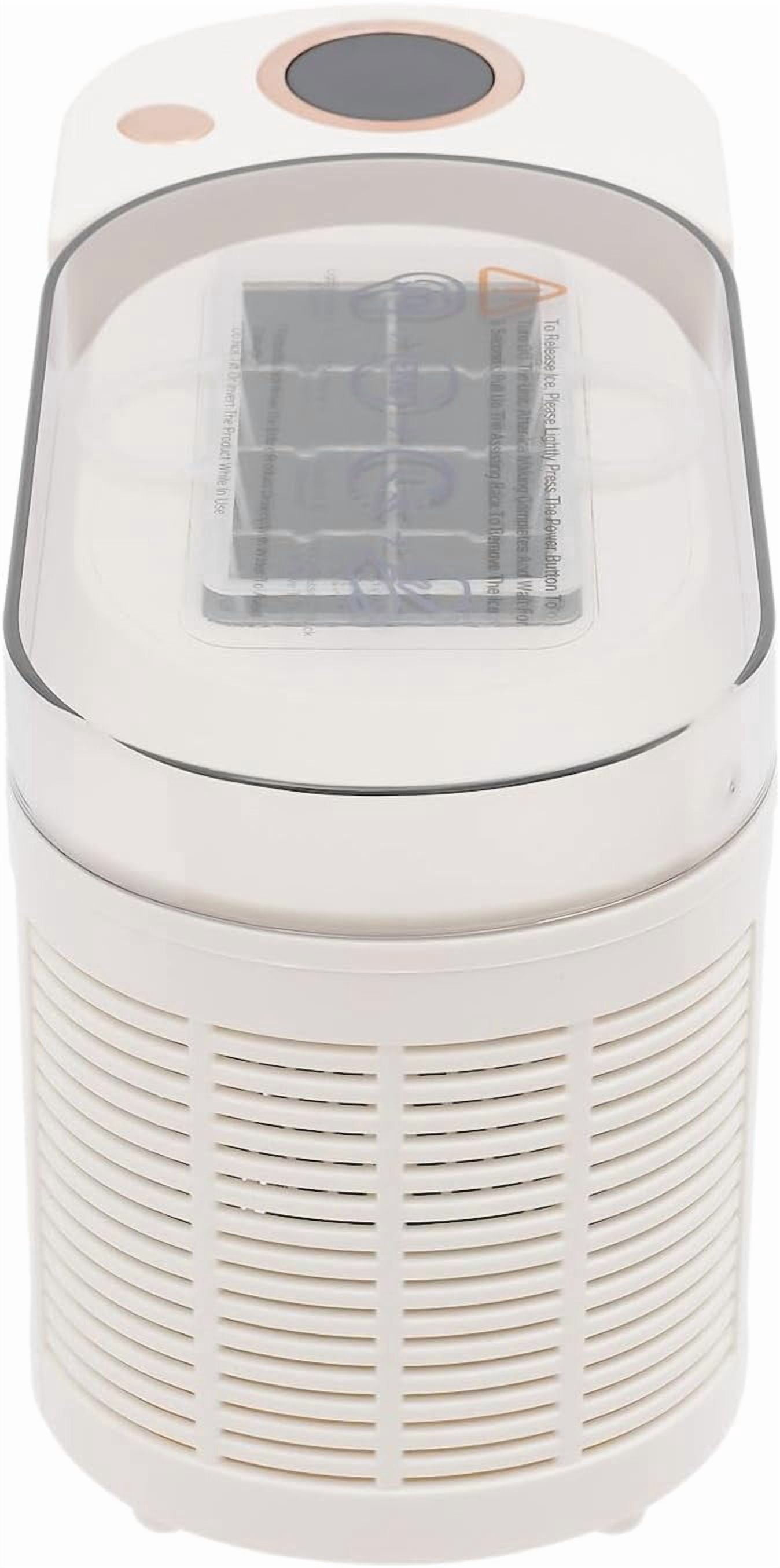 Portable Ice Maker Machine, Mini Cube Maker Dual Power Fast Ice Making 12V Car Compatibility 8 Ice Cubes in 10 Minutes for Home Office Camping Travel Use (White)