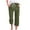 Army Green, variant on AJTQTH Plus Size Capri Pants for Women Stylish Dandelion Print Capri Trousers with Pockets Summer Casual Drawstring Straight-Leg Pants Black S