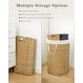 thumbnail image 6 of MX-Laundry Hamper with Lid Laundry Basket with Lid 19.0 Gal (72 L) Round Wicker Laundry Basket Handwoven Rattan Hamper Removable Bag 2 Mesh Bags Handles for Living Room Bathroom Natural, 6 of 8