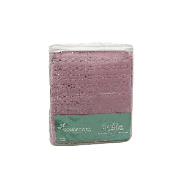 Colcha Duplex Edredón Ligero Matrimonial CONDECORA Rosa-Gris