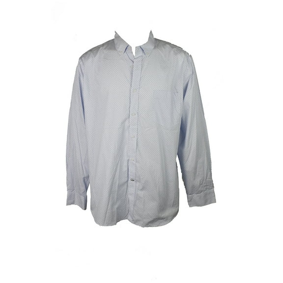 Club Room Mens Blue Long-Sleeve Emilio Geometric-Print Shirt S