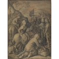thumbnail image 3 of Joachim Beuckelaer 19x24 Black Modern Framed Museum Art Print Titled - The Trickery of the Gibeonites (1565), 3 of 5