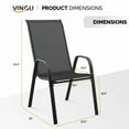 thumbnail image 2 of Ktaxon 4Pcs Patio Outdoor Dining Chairs, Textilene Stackable Armrest Chairs Space Saving for Backyard Porch Garden - Black, 2 of 9