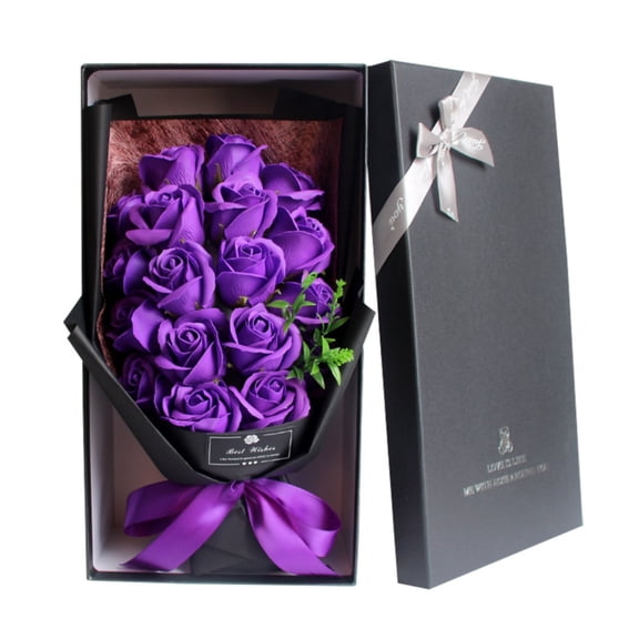 Byujiro Romantic Valentine's Day 18-Rose Bouquet Gift Box Preserved Floral Arrangement, Perfect for Anniversary, Proposal & Romantic Gestures, Elegant Ready-to-Give Present