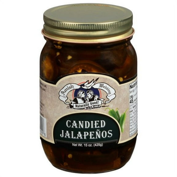 Amish Wedding Foods Candied Jalapenos - 15 oz - 2 Glass Jars