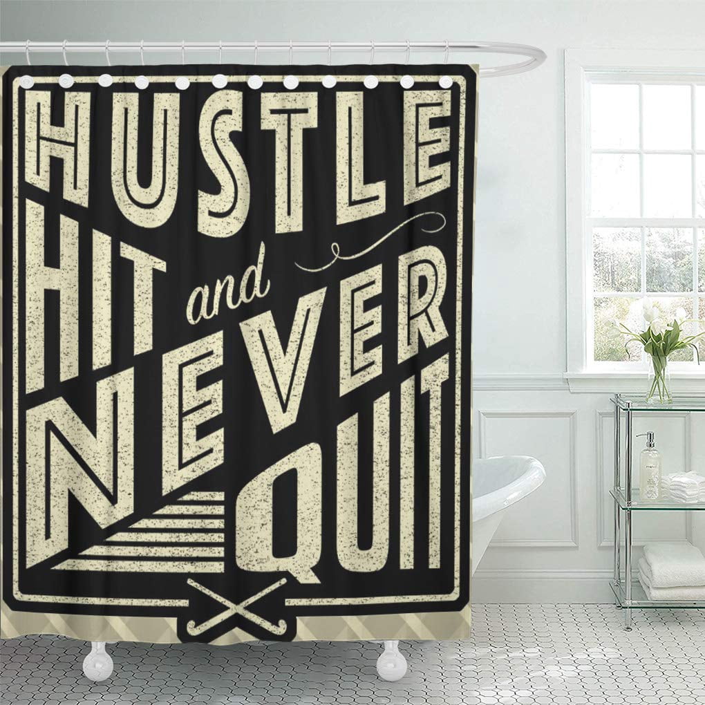 Yusdecor Designs Field Hockey Hustle Hit And Never Hocket Sayings Bathroom Decor Bath Shower Curtain 60x72 Inch Walmart Canada