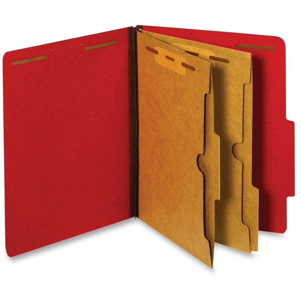 Pendaflex Pocket Divider Classification Folders, Bright Red, 10 / Box ...