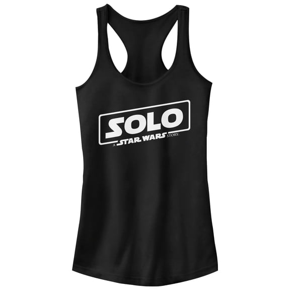 Junior's Solo: A Star Wars Story Classic Logo Racerback Tank Top Black X Large