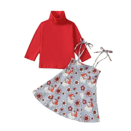 

Toddler Girls Christmas Winter Long Sleeve Tops Santa Cartoon Prints Dress 2PCS Outfits Clothes Set Baby Girl Clothes New I Woke up This Cute New Born Girl Baby Baby Womens Clothes Teen Outfits Girls