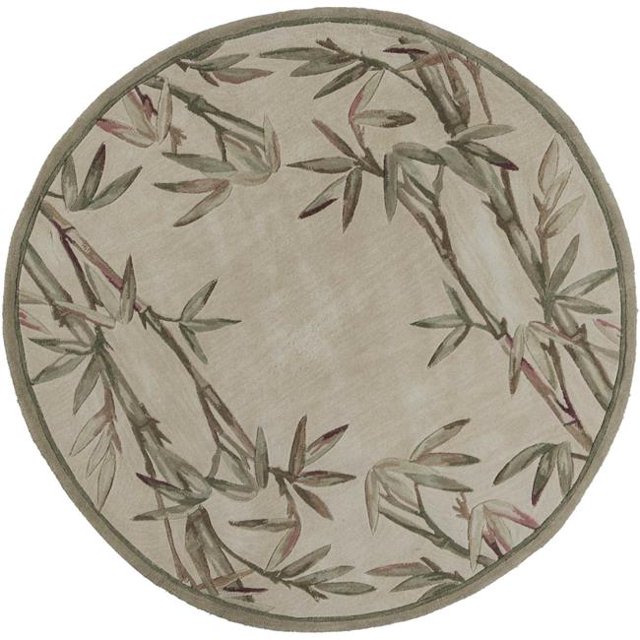 HomeRoots 354151 5 ft. 6 in. Round Wool Ivory Area Rug