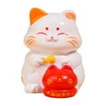 thumbnail image 2 of Fancyes Lucky Cat Figurine Creative Statue Birthday Gift Cute Sculpture Tabletop Decoration for Home Bedroom Entryway Table Bookshelf 3.7x5x4.8 cm, 2 of 8