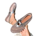 thumbnail image 5 of HTHLVMD Lightweight Slip‑On Flats, Pointed Toe Mesh Mary Jane Flats, Mesh Ballet Flats for Women Buckle Strap Comfy Casual Office Fishnet Ballerina Flat Shoes, Silver 7.5, 5 of 5