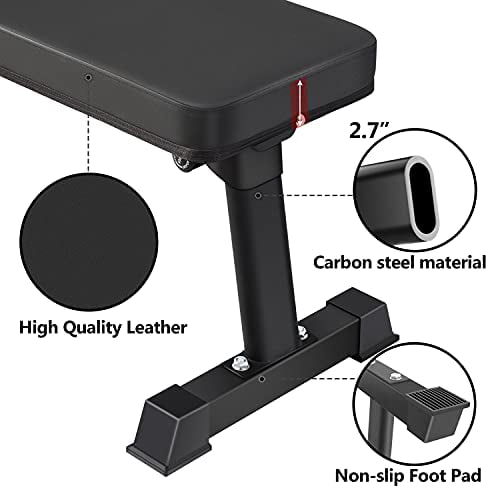 BangTong&Li Flat Weight Bench Utility Foldable Workout Bench Weight Training B 