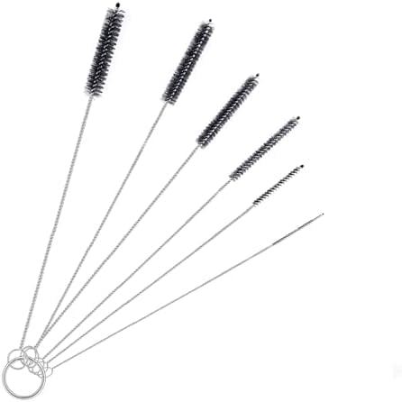 Straw Cleaner Brush Set,6 Piece Long Drinking Straws Cleaning Brush Pipe Tube Tiny Brushes 10-inch,Black