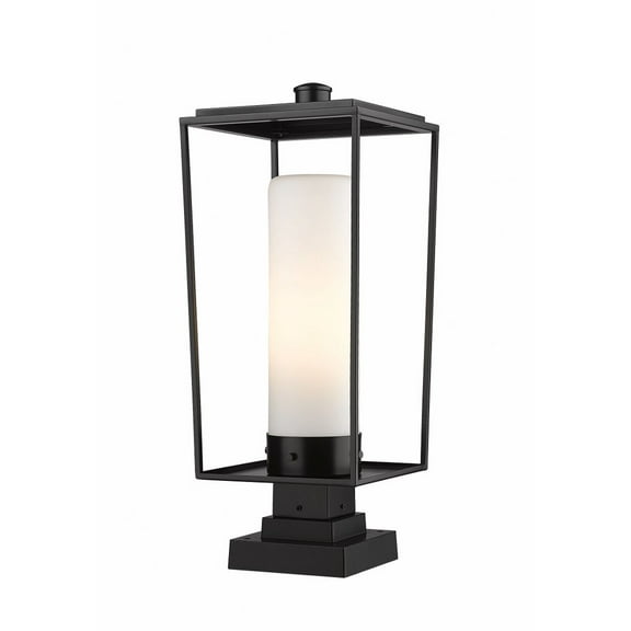 Z-Lite One Light Outdoor Pier Mounted Fixture in Black Steel