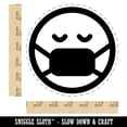 thumbnail image 2 of Face Mask Sick Health Emoticon Self-Inking Rubber Stamp Ink Stamper - Black Ink - Large 1-1/2 Inch, 2 of 7