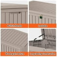 thumbnail image 4 of 180-Gallon Weatherproof Outdoor Storage Box with Woodgrain Finish -light coffee, 4 of 12