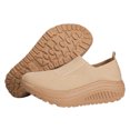 thumbnail image 7 of Platform Sneakers for Women Casual Knitted Low Top Walking Shoes Lightweight Soft Sole Slip on Loafers Antislip Workout Gym Athletic Shoes Khaki Size 8.5, 7 of 7