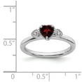 thumbnail image 6 of Sterling Silver Stackable Expressions Garnet & Diamond Hearts Ring Size 9, 6 of 6