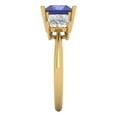 thumbnail image 3 of Three-Stone Engagement Ring for Women - 2.5ct Simulated Tanzanite in 18K Yellow Gold Promise Ring, 3 of 6