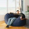 thumbnail image 6 of Big Joe Fuf 7Ft Giant Foam Bean Bag Chair, Oversized Couch with Removable Cover for Kids, Teens, Adults, Midnight Blue Corded Plush, 7 Foot, 6 of 6