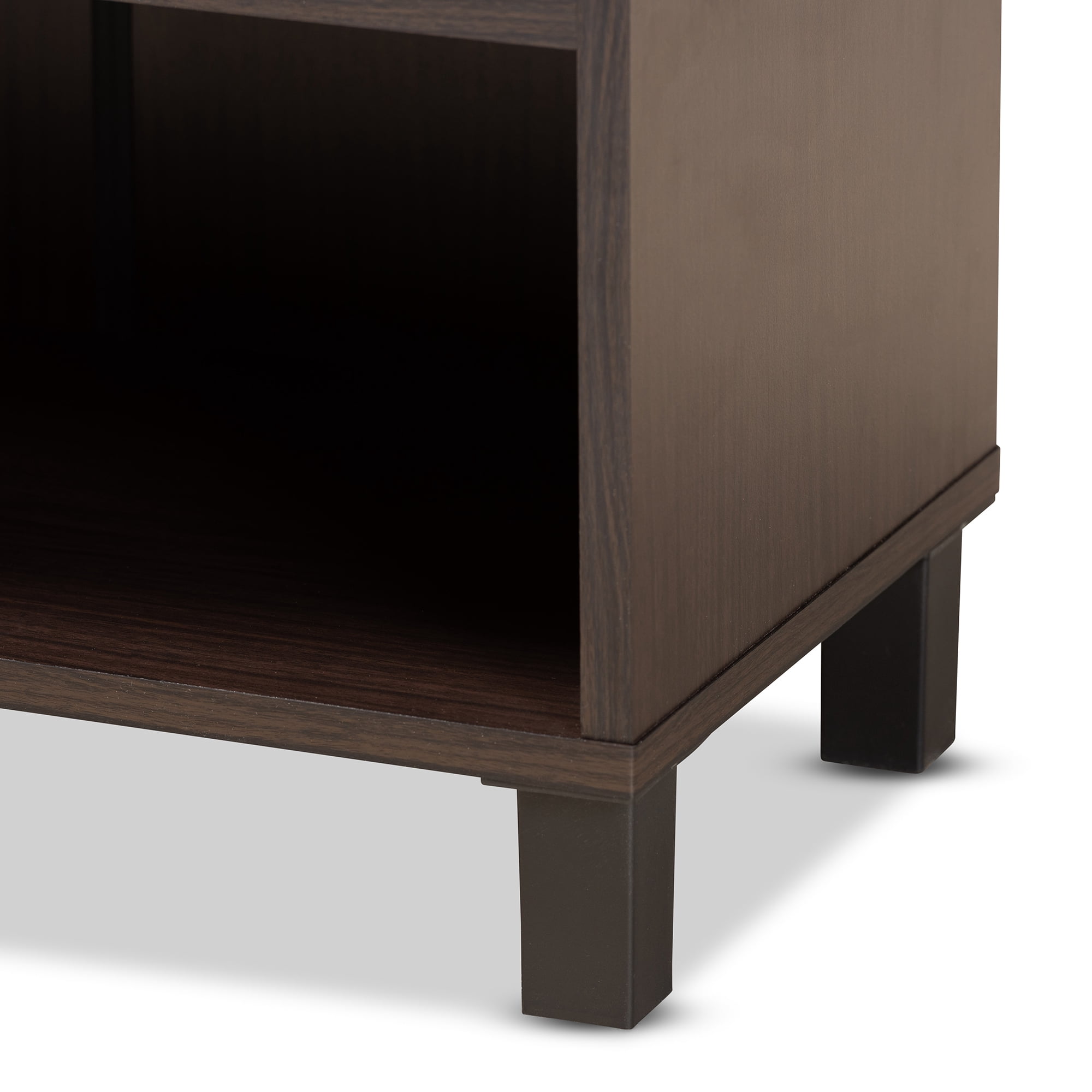 Baxton Studio Contemporary Shoe Storage Cabinet with 2-Door Entryway, Wood Dark Brown, 41.9 lb